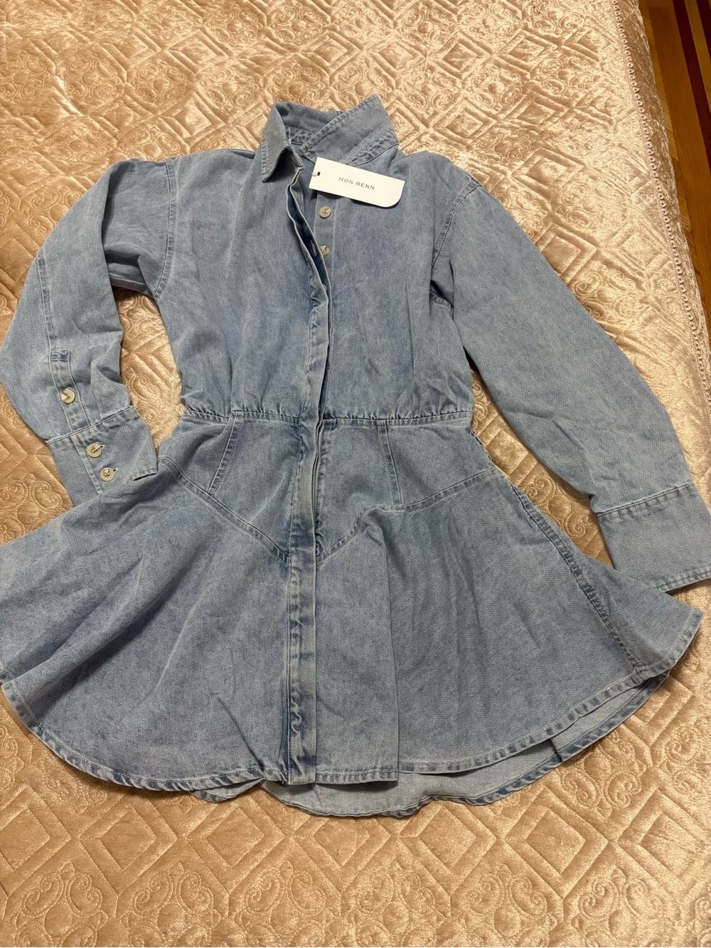 Woman Light Blue Denim Jacket Dress